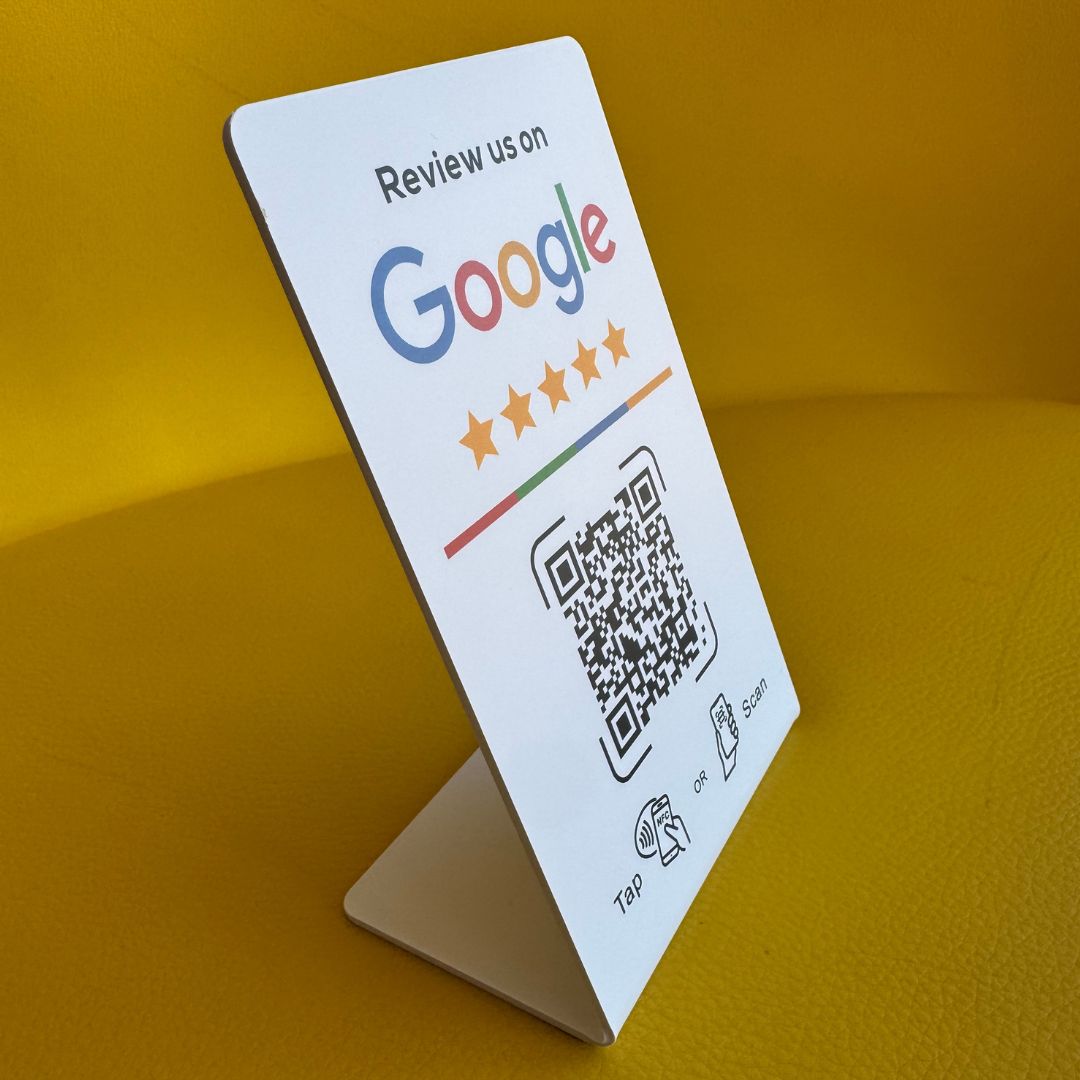 Espositore da Banco NFC + QR Code per Recensioni Google