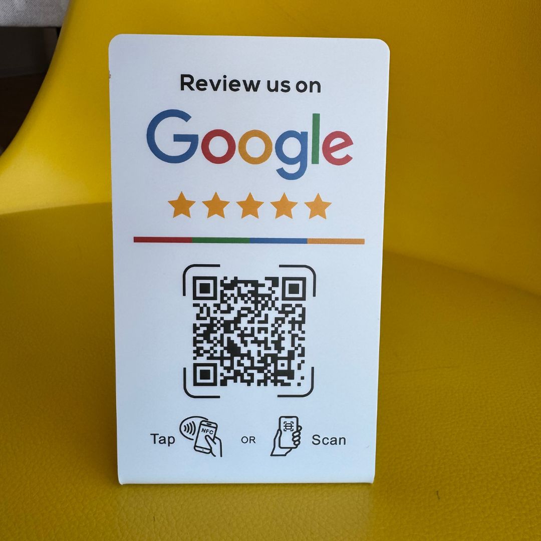 Espositore da Banco NFC + QR Code per Recensioni Google