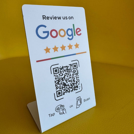 Espositore da Banco NFC + QR Code per Recensioni Google
