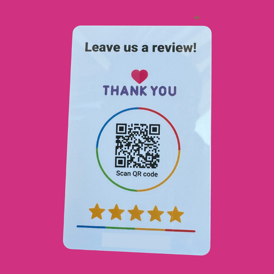 carta per recensioni google con qr code e tag nfc
